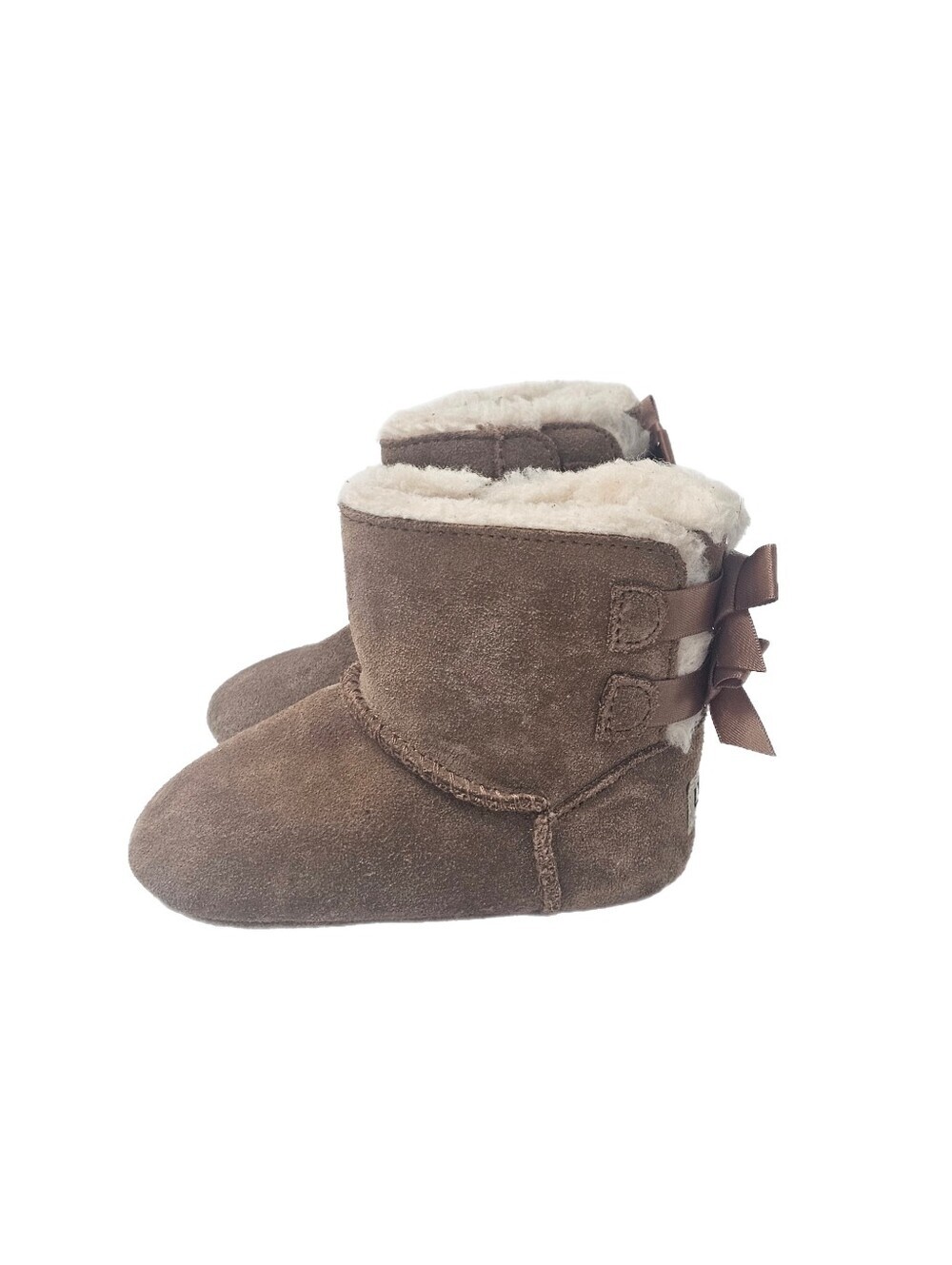 UGG Infant Toddler Classic Suede Shearling Boots Chestnut Brown USA 2/03